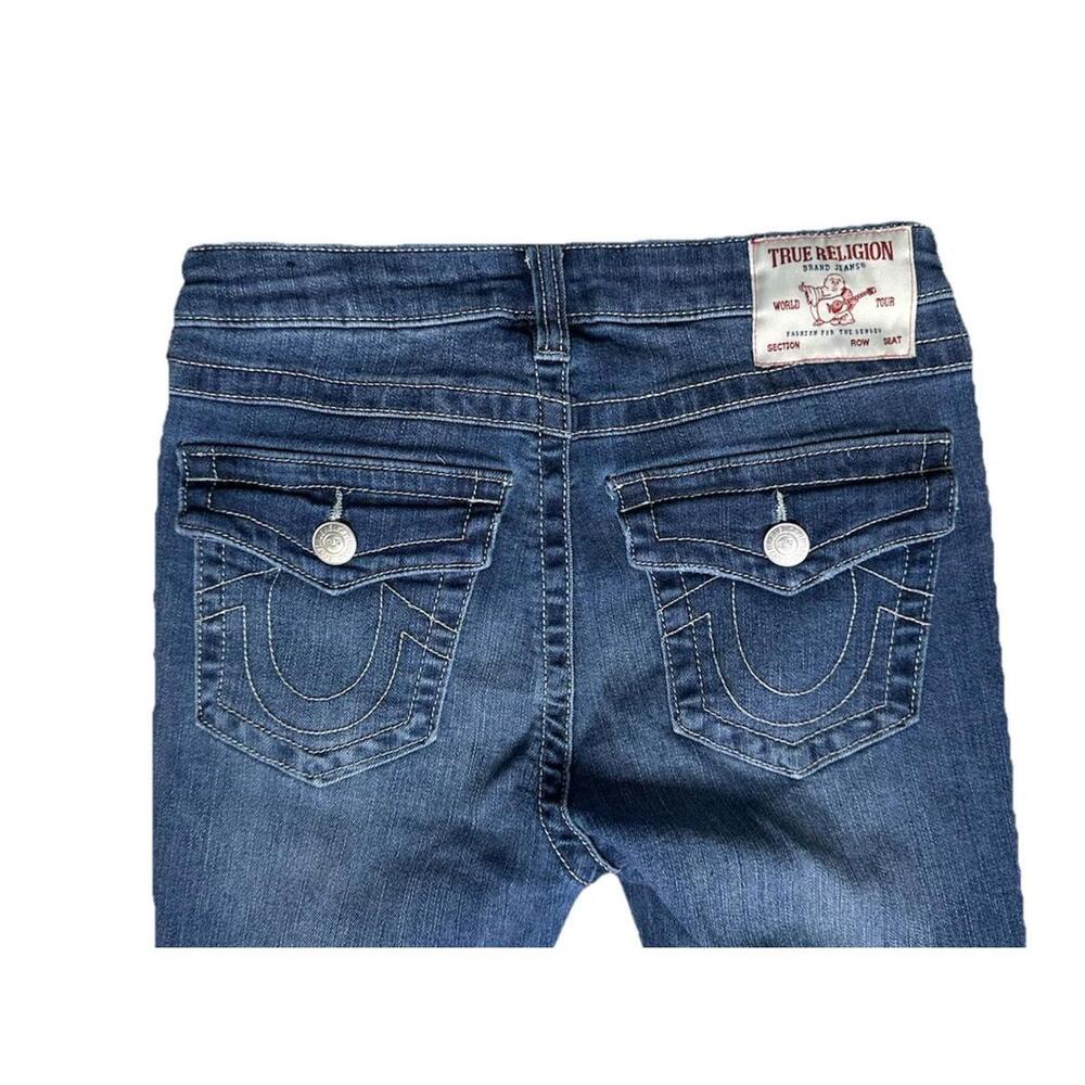 True Religion Billie Womens 27 Mid Rise Straight Leg Med Wash Blue Denim - Picture 4 of 7